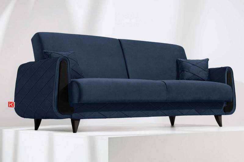 KONSIMO® 3-Sitzer GUSTAVO III Sofa mit Schlaffunktion, hergestellt in der EU, eleganten Nähten, Dekorative Elemente in Holzoptik, 3 Personen von KONSIMO®