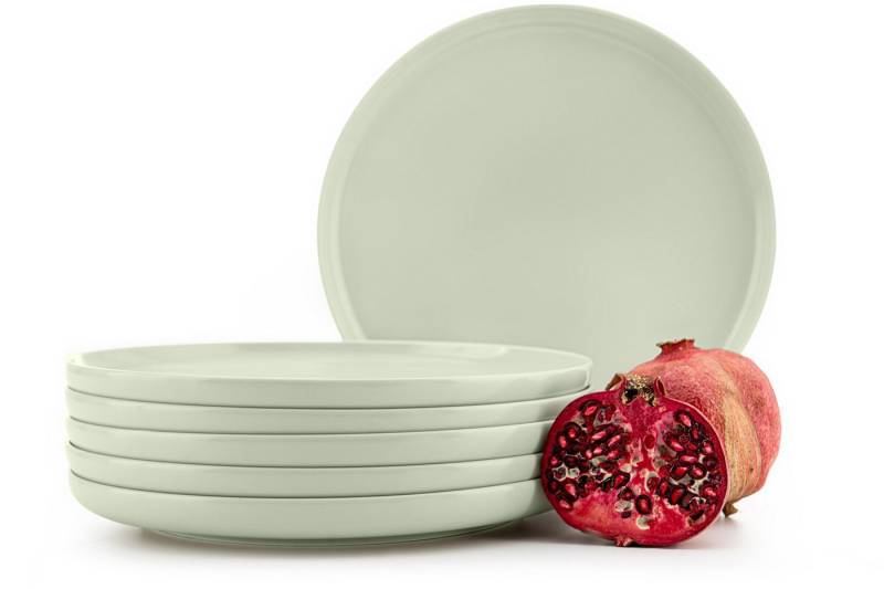 KONSIMO® Teller-Set VICTO Geschirrset hergestellt in der EU (6-tlg), 6 Personen, Steingut, spülmaschinengeeignet, mikrowellengeeignet, matt, 6x Speiseteller von KONSIMO®