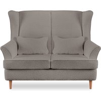 Klassische Sofa 2-Sitzer mit zwei dekorativen Kissen inklusive 'stralis', Dunkelbeige, Stoff/Schaum, Scandinavian, 136x106x96 cm - Konsimo von KONSIMO