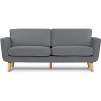 Klassische Sofas 3 Personen mit Armlehnen tagio, Grau, Stoff, Scandinavian, 190x80x88cm - Konsimo von KONSIMO