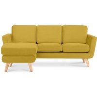 Konsimo - Ecksofa links mit Armlehnen und Gestell aus Massivholz 'tagio', Gelb, Stoff, Scandinavian, 190x78x151cm Konsimo - Ecksofa links mit Armlehnen und Gestell aus Massivholz 'tagio', Gelb, Stoff, Scandinavian, 190x78x151cm von KONSIMO