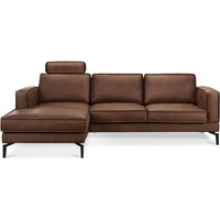 Konsimo - altha Loftige Ecksofa für das Wohnzimmer links, braun von KONSIMO