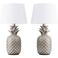 Konsimo - aredi 2er Set ananas Tischlampen , Weiß von KONSIMO