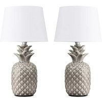 Konsimo - aredi 2er Set ananas Tischlampen , Weiß von KONSIMO