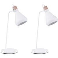 Cortodi 2er Set Tischlampen im skandinavischen Stil, Weiß - Konsimo von KONSIMO