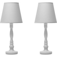 Gitta 2er Set klassische Tischlampen, Grau - Konsimo von KONSIMO