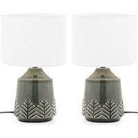 Hysso 2er Set Tischlampen, Grau - Konsimo von KONSIMO