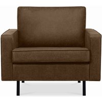 Konsimo - invia Großer Loft-Sessel aus Leder und Mikrofaser, dunkelbraun von KONSIMO