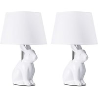 Lepus 2er Set Tischlampen mit Kaninchenmotiv, Weiß - Konsimo von KONSIMO