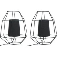 Konsimo - merli 2er Set Tischlampe im loft Stil, Schwarz von KONSIMO