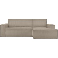 Konsimo - napi Ecksofa rechts, mit Schlaffunktion, in Pet Friendly Cord-Stoff, beige von KONSIMO