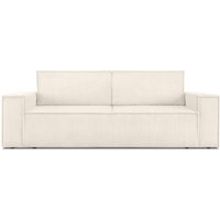 Napi Sofa 3 Sitzer mit Schlaffunktion, in Pet Friendly Cord-Stoff, ecru - Konsimo von KONSIMO