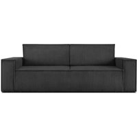 Napi Sofa 3 Sitzer mit Schlaffunktion, in Pet Friendly Cord-Stoff, grau - Konsimo von KONSIMO