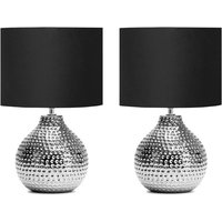 Niper 2er Set elegante Tischlampen, Silber - Konsimo von KONSIMO