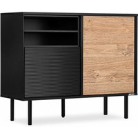 Konsimo - lofty Kommode TV/HiFi Einlage, schwarz / Eiche natur von KONSIMO