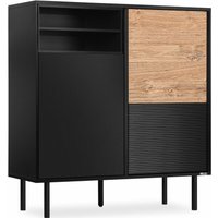 Lofty Kommode TV/HiFi Einlage, schwarz / Eiche natur - Konsimo von KONSIMO