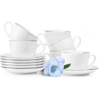 Muscari Kaffeetasse mit Untertasse 6 tlg. , Weiß - Konsimo von KONSIMO