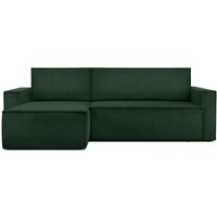 Napi Ecksofa Big links/rechts, Schlaffunktion mit Cordbezug, dunkelgrün - Konsimo von KONSIMO