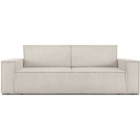 Napi Sofa 3 Sitzer, mit Schlaffunktion, in Pet Friendly Cord-Stoff, creme - Konsimo von KONSIMO