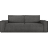 Napi Sofa 3 Sitzer, mit Schlaffunktion, in Pet Friendly Cord-Stoff, grau - Konsimo von KONSIMO