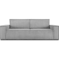 Napi Sofa 3 Sitzer mit Schlaffunktion, in Pet Friendly Cord-Stoff, hellgrau - Konsimo von KONSIMO