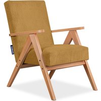 Naset Vintage Sessel gepolstert Echt-Holz-Rahmen, dunkelblau - Konsimo von KONSIMO