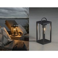 Konstsmide - Kleine Tischleuchte bologna Schwarz aus Stahl mit Klarglas, Höhe 33cm von Konstsmide