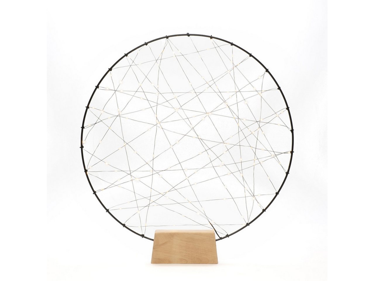 KONSTSMIDE Dekofigur Konstsmide LED Metallsilhouetten Ring mit Holzfuß von KONSTSMIDE