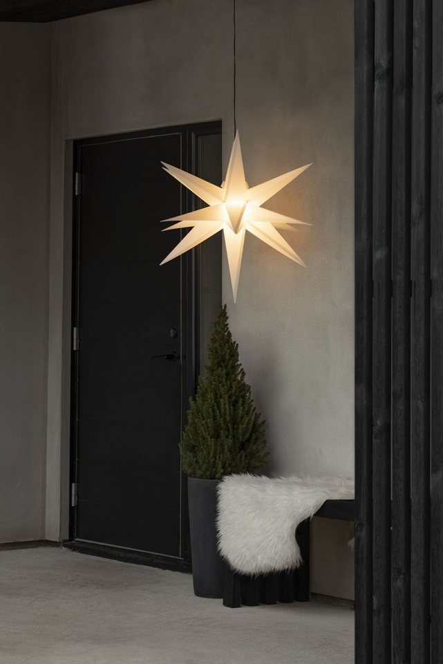 KONSTSMIDE Dekolicht Weihnachtsdeko aussen, LED fest integriert, Warmweiß, Weißer 3-D Kunststoffstern, inkl. Leuchtmittel von KONSTSMIDE