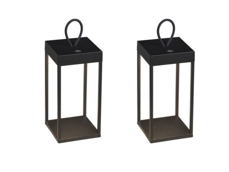 KONSTSMIDE LED Außen-Tischleuchte, Dimmer, LED fest integriert, warmweiß, 2er Set kleine Garten-laterne für draußen ohne Kabel Terrassenleuchten von KONSTSMIDE