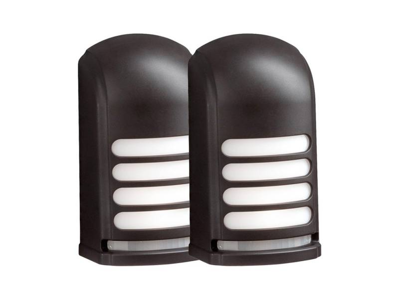 KONSTSMIDE LED Außen-Wandleuchte, Bewegungsmelder, LED fest integriert, Neutralweiß, 2er SET Treppenbeleuchtung mit Batterie zur Stufenbeleuchtung, H: 13cm von KONSTSMIDE