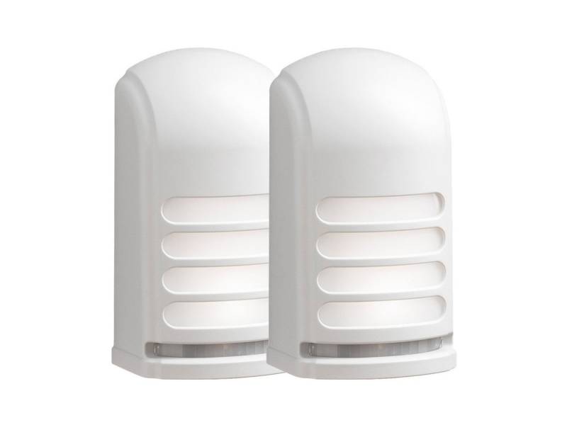 KONSTSMIDE LED Außen-Wandleuchte, Bewegungsmelder, LED fest integriert, Neutralweiß, 2er SET Treppenbeleuchtung mit Batterie zur Stufenbeleuchtung, H: 13cm von KONSTSMIDE