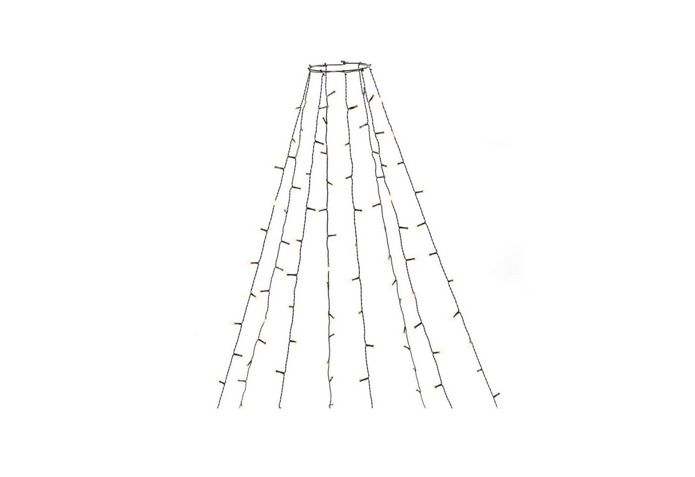 KONSTSMIDE LED-Baummantel LED Baum 8 Stränge á 30 bernsteinfarbene LED - Timer - außen, 240-flammig von KONSTSMIDE