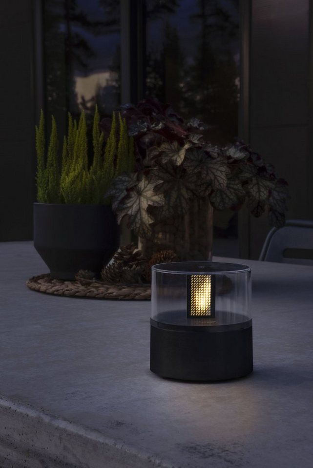 KONSTSMIDE LED Dekolicht, LED fest integriert, Warmweiß, LED Flamme mit schwarzem Kunststoffsockel und transparenter Abdeckung von KONSTSMIDE