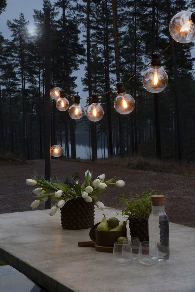 KONSTSMIDE LED-Lichterkette, 10-flammig, LED globe Biergartenketten System Erweiterung, retro Design von KONSTSMIDE