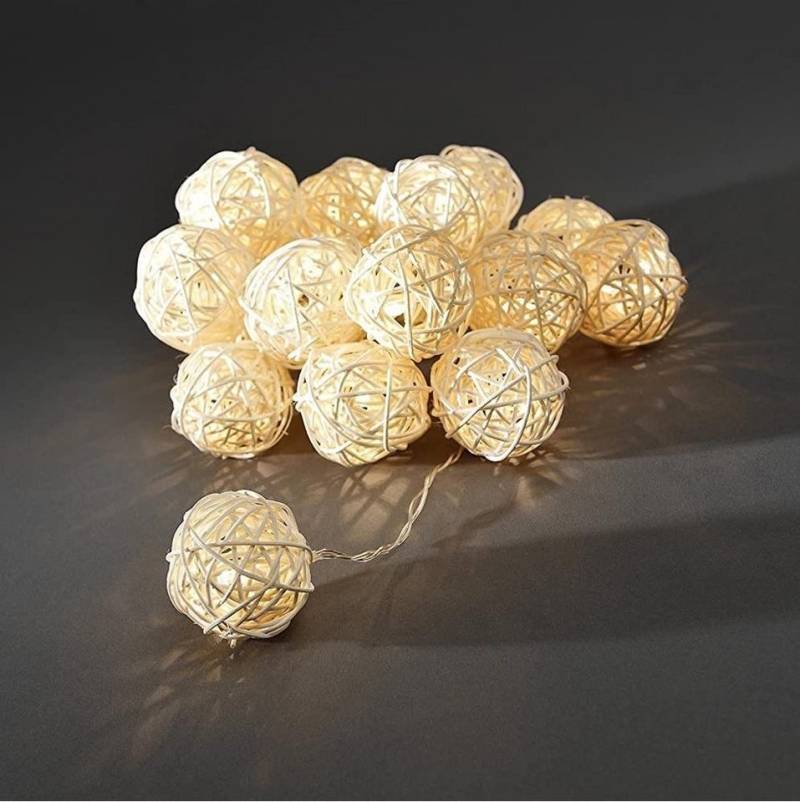 KONSTSMIDE LED-Lichterkette 3151-103 LED Deko Lichterkette 16er Rattankugel von KONSTSMIDE