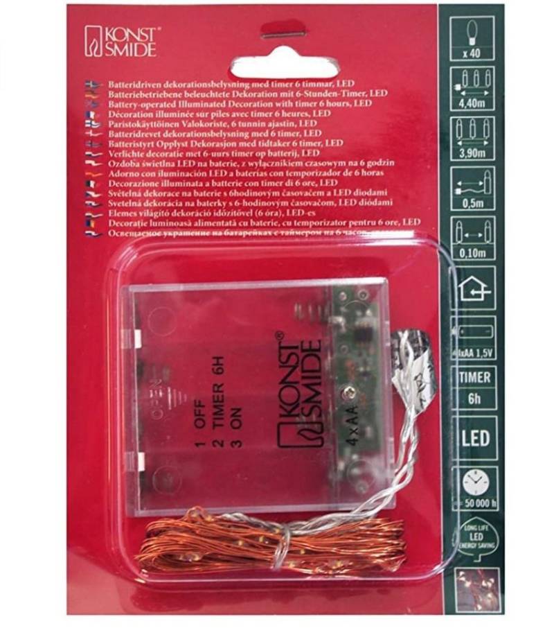 KONSTSMIDE LED-Lichterkette KONSTSMIDE 1461-890 Micro LED Lichterkette, 6h Timer, Bernstein/Silber KONSTSMIDE LED-Lichterkette KONSTSMIDE 1461-890 Micro LED Lichterkette, 6h Timer, Bernstein/Silber von KONSTSMIDE