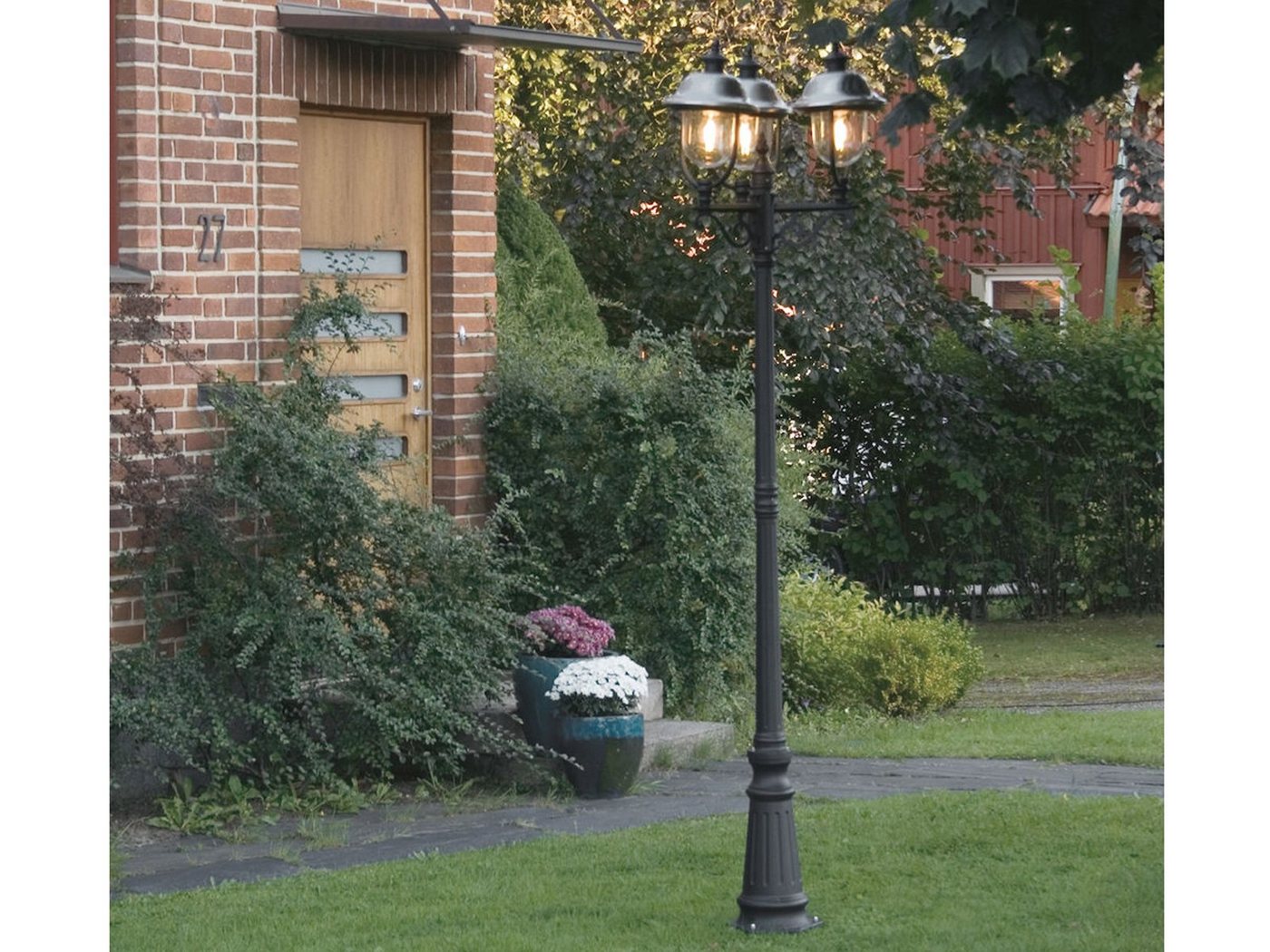 KONSTSMIDE LED Pollerleuchte, LED wechselbar, warmweiß, Garten-laterne Landhausstil, Straßenlaterne Wegbeleuchtung, H: 218cm von KONSTSMIDE