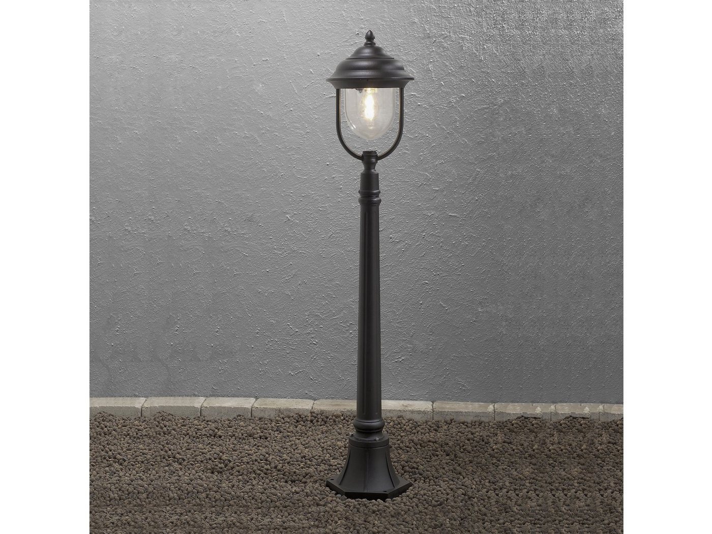 KONSTSMIDE LED Pollerleuchte, LED wechselbar, Warmweiß, Garten-laterne Landhausstil Wegbeleuchtung beleuchten Schwarz H: 118cm von KONSTSMIDE