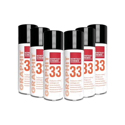 6 Stück Kontakt Chemie® Graphit-Leitlack | GRAPHIT 33 | je 200ml von KONTAKT CHEMIE