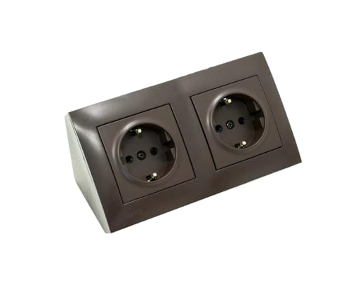 Steckdosenblock 2-Fach 250V Aufputz Ecksteckdose 45° Küchensteckdose Kinderschutz Doppelsteckdose Steckdose Schuko Braun Wandsteckdose für Küche Wohnzimmer Büro DGSz1Z.01/46 Steckdosenblock 2-Fach 250V Aufputz Ecksteckdose 45° Küchensteckdose Kinderschutz Doppelsteckdose Steckdose Schuko Braun Wandsteckdose für Küche Wohnzimmer Büro DGSz1Z.01/46 von KONTAKT Simon