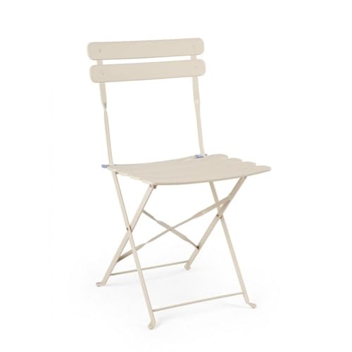 KONTE.DESIGN 2er Set Stühle YASMIN Stahl beige klappbar von KONTE.DESIGN