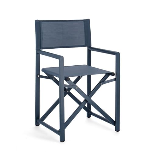 KONTE.DESIGN | 2er Set TAYLOR Stühle Aluminium blau und Textilene blau klappbar von KONTE.DESIGN