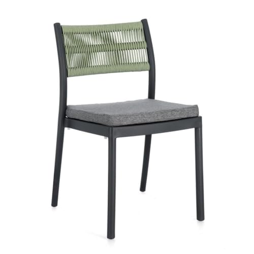 KONTE.DESIGN 4er Set Stühle ALVIN Polypropylen anthrazit und Geflechtseil grün stapelbar KONTE.DESIGN 4er Set Stühle ALVIN Polypropylen anthrazit und Geflechtseil grün stapelbar von KONTE.DESIGN