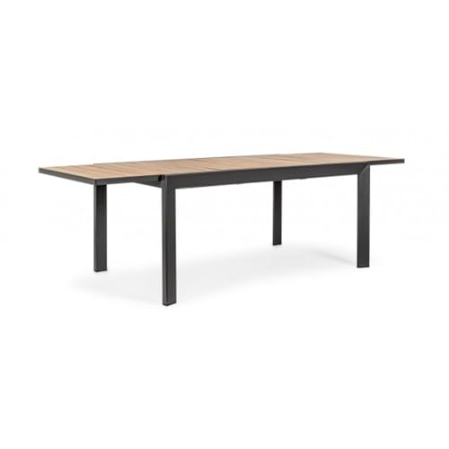 KONTE.DESIGN Belmar Ausziehtisch in Holzoptik und Gestell aus Aluminium, Anthrazit, 160 x 100 cm - 240 x 100 cm von KONTE.DESIGN
