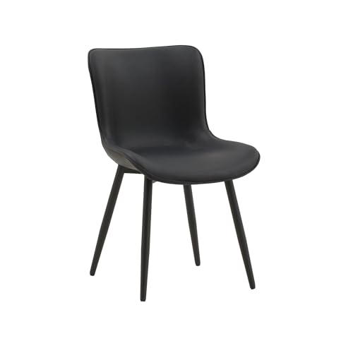 KONTE.DESIGN KUDI Chin Set mit 4 Stühlen aus schwarzem Kunstleder und schwarzen Metallbeinen KONTE.DESIGN KUDI Chin Set mit 4 Stühlen aus schwarzem Kunstleder und schwarzen Metallbeinen von KONTE.DESIGN
