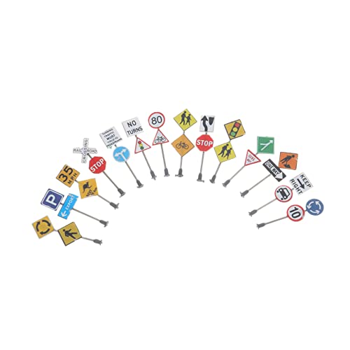 KONTONTY 1 Satz Miniatur Verkehrszeichen Set Teiliges Set Für Sandtisch Und DIY Projekte Lehrreiche Spielzeuge Zur Verkehrserziehung Für Langlebig Und Fantasieanregend 14 Stück von KONTONTY