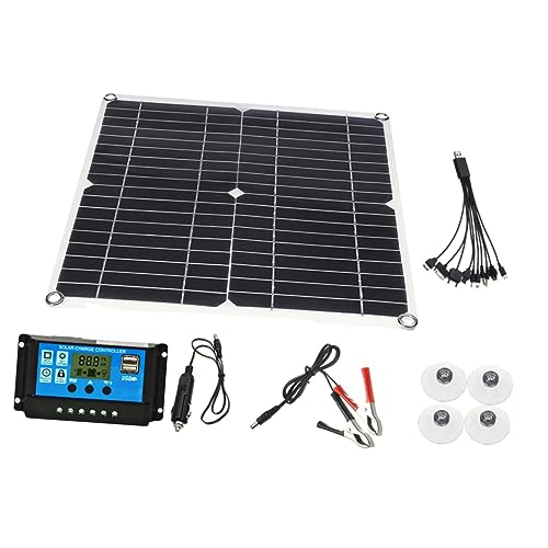 KONTONTY 1 Satz Solar Panel mit Controller Flexibles Monokristallines Solarpanel für Batterien Geräte für Outdoor Camping Schwarz von KONTONTY