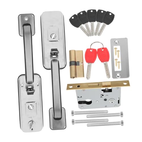 KONTONTY 1 Satz Türschloss mit Griffset Robustes Sicherheitsschloss für Haustüren mit Doppelverriegelung Design Einfache Installation für Eingangs und Kellertüren KONTONTY 1 Satz Türschloss mit Griffset Robustes Sicherheitsschloss für Haustüren mit Doppelverriegelung Design Einfache Installation für Eingangs und Kellertüren von KONTONTY