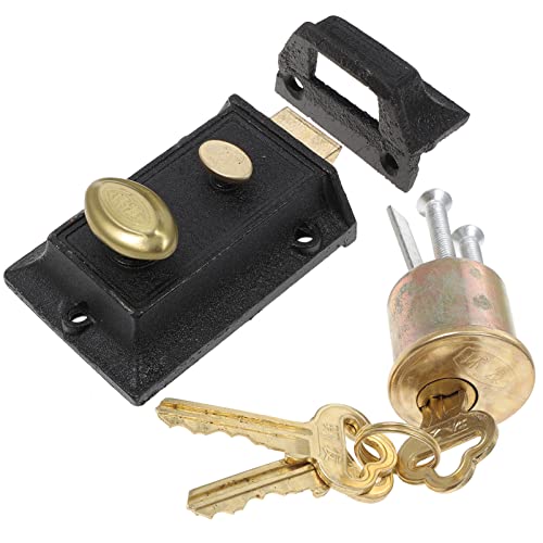 KONTONTY Vintage Türschloss 1 Stück Antike Riegelschlösser für Außentüren Sicherheitsschloss mit Schlüssel für Holztüren Einfache Installation für Haushalte und Gewerbe KONTONTY Vintage Türschloss 1 Stück Antike Riegelschlösser für Außentüren Sicherheitsschloss mit Schlüssel für Holztüren Einfache Installation für Haushalte und Gewerbe von KONTONTY